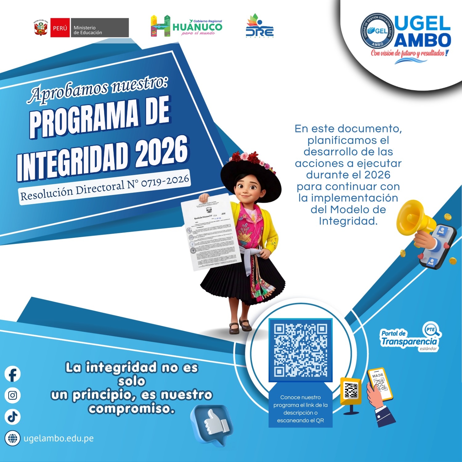 UGEL AMBO APROBÓ SU PROGRAMA DE INTEGRIDAD.